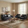 TYBOATLE 2 Piece Furniture Sets, Small Loveseat for Living Room, White Faux Leather Couch Mid Century Modern Tufted Mini Sofa Comfy Office 2 Seat Love Seat for Small Spaces Bedroom