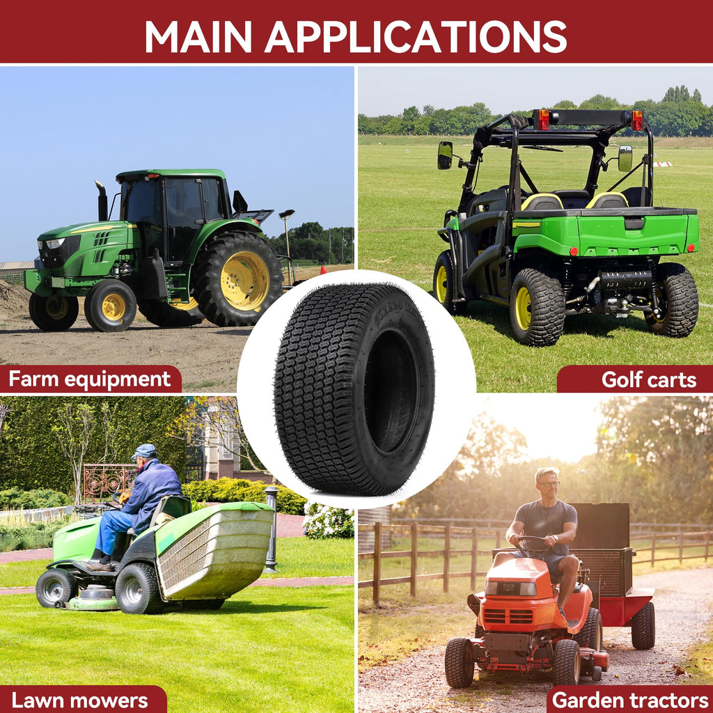 YITAMOTOR 20x10.00-8 Lawn Mower Tires, 4 Ply Tubeless Tractor Turf Tire