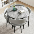 Round Sintered Stone Dining Table Set for 4