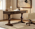 WAMPAT 60-inch Vintage Farmhouse Desk with Charging Station &3 Deep Drawers
