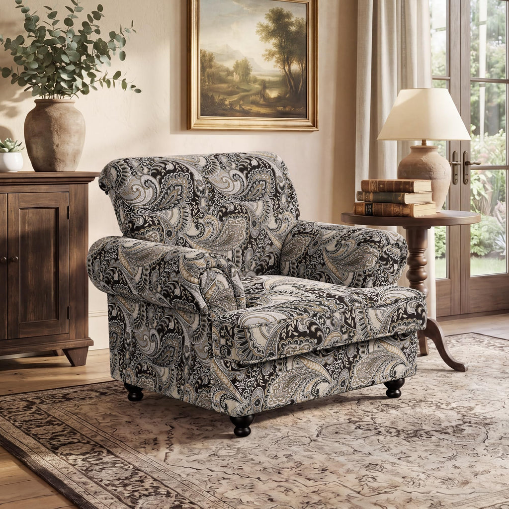 Modern Farmhouse Loveseat Sofa, Chenille Upholstery with Nailhead Trim, Small Couch for Living Room, Bedroom, Office, or Apartment, Includes 4 Accent Pillows