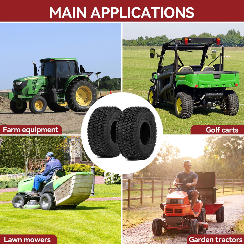 YITAMOTOR 20x10.00-8 Lawn Mower Tires, 4 Ply Tubeless Tractor Turf Tire