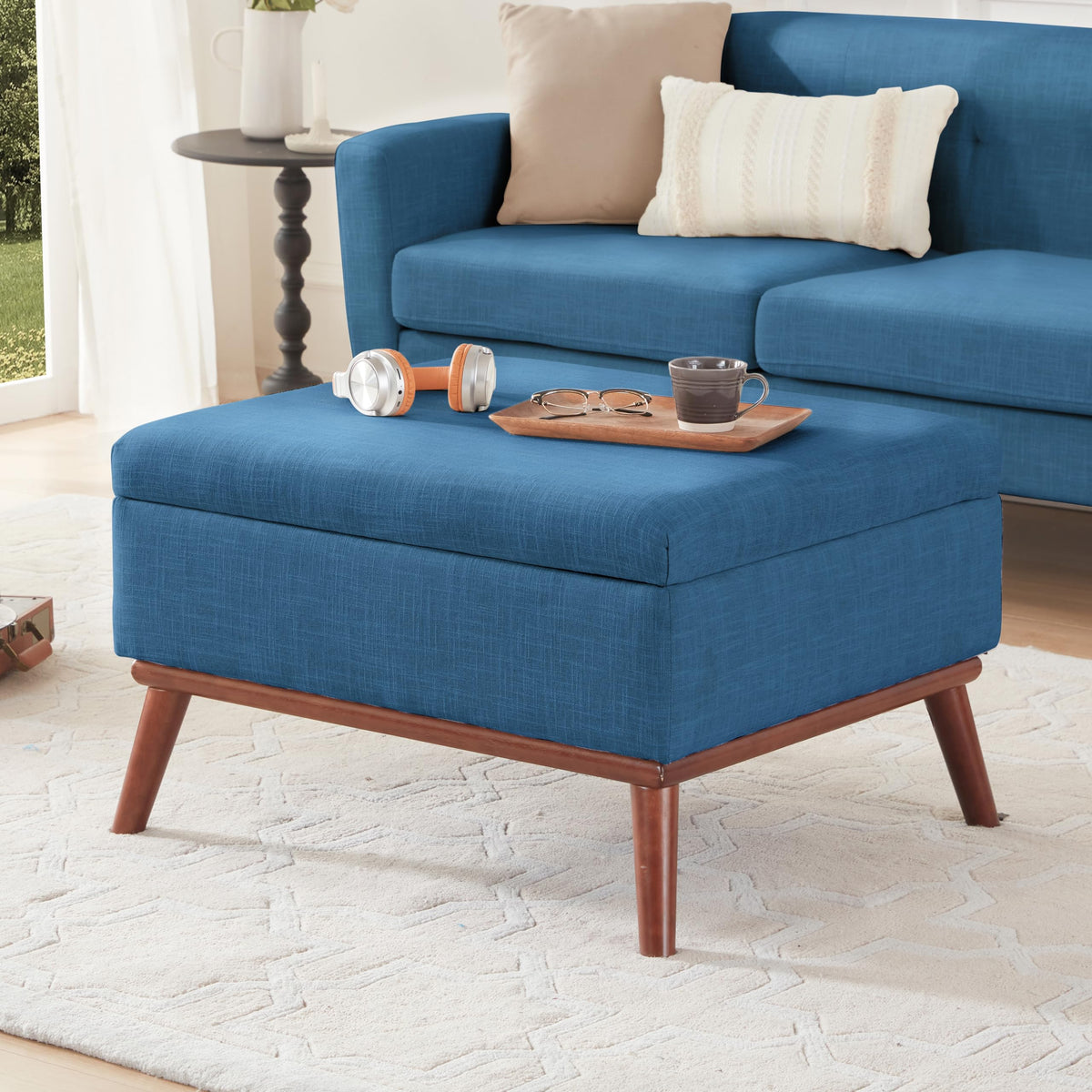 Kingfun 2 Piece Loveseat and Sofa Sets, Mid Century Modern Love Seat Couches for Living Room, Button Tufted Upholstered Furniture, Small Couch for Bedroom, Office, Beige