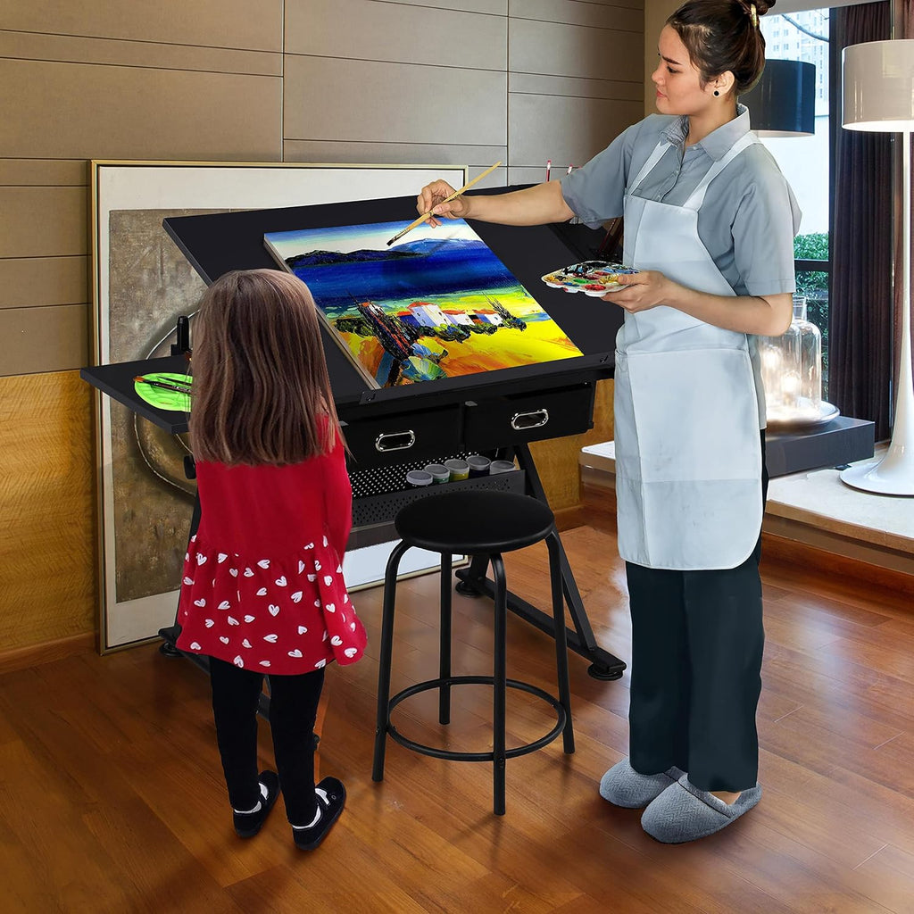 Yaheetech Art Craft Table Drawing Table Height Adjustable Drafting Desk