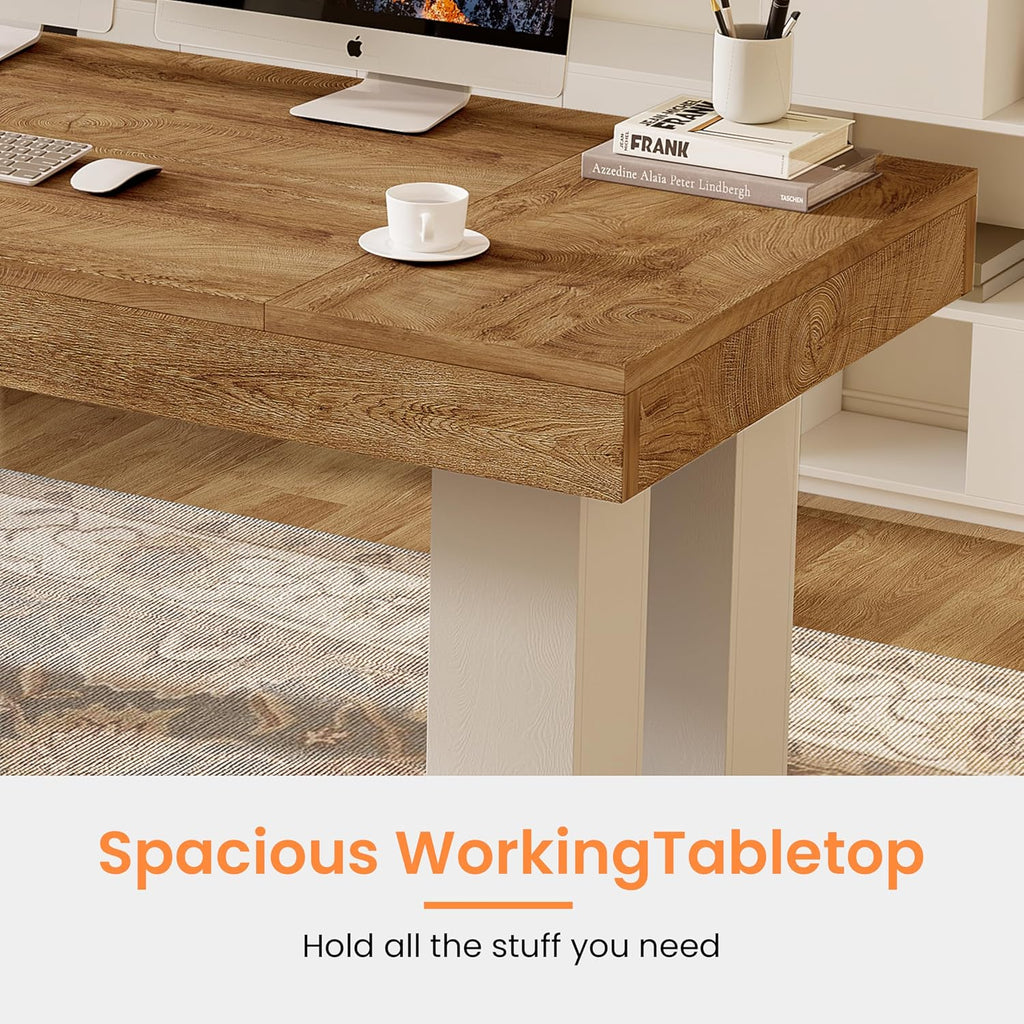 63 inch Rectangular Executive Desk with Spacious Desktop