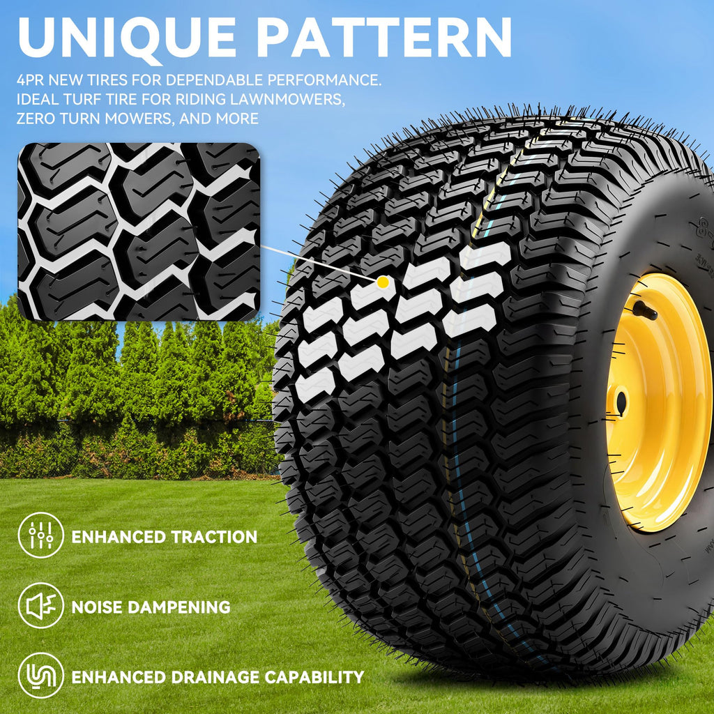 YITAMOTOR 20x8.00-8 Tubeless Lawn Mower Tire & Wheel Assemblies