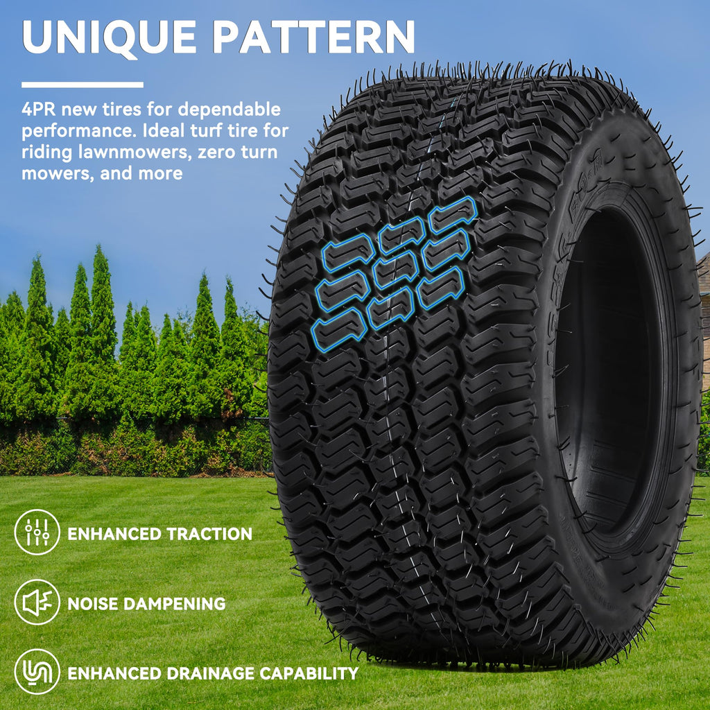YITAMOTOR 20x10.00-8 Lawn Mower Tires, 4 Ply Tubeless Tractor Turf Tire