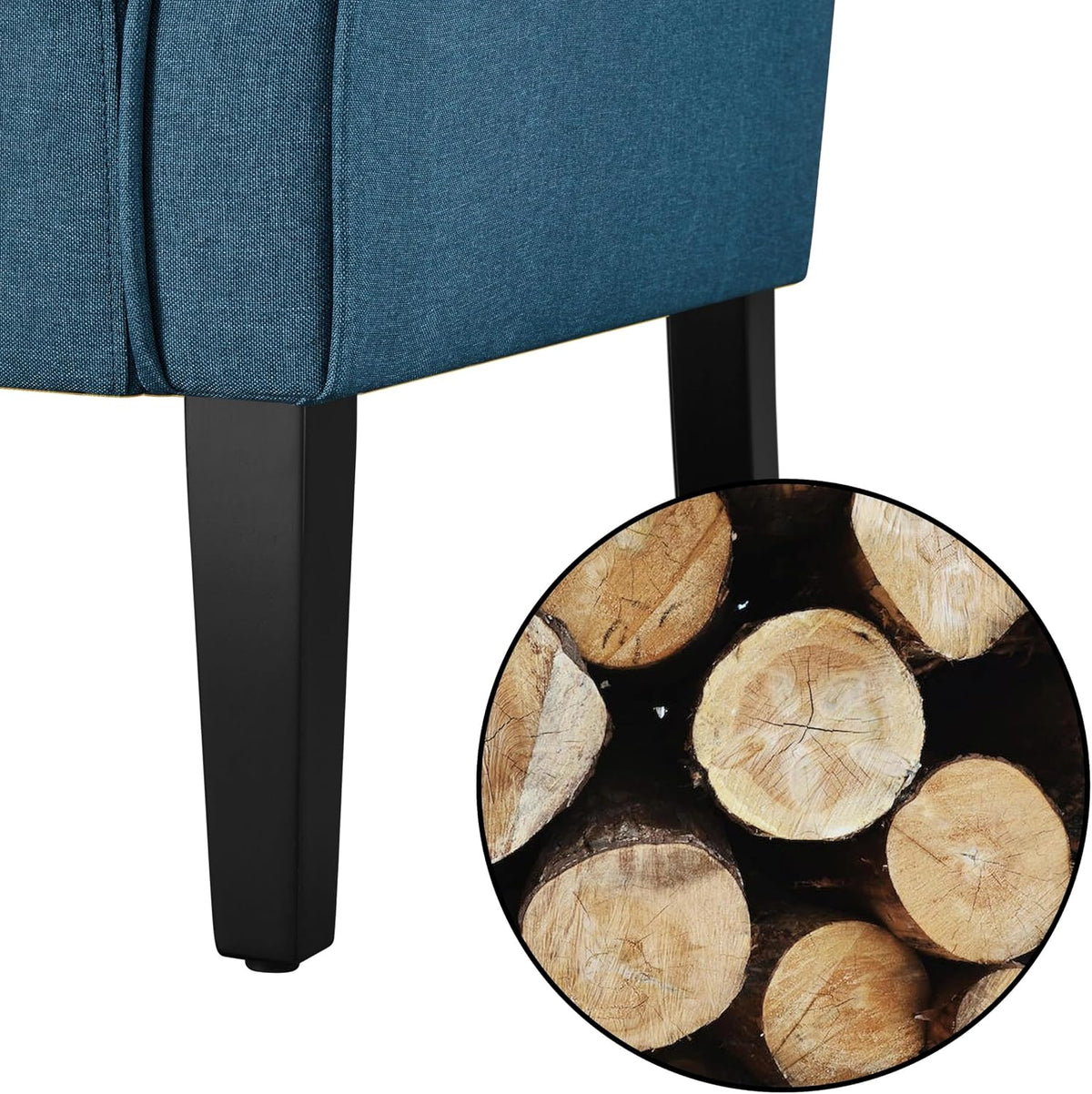 Yaheetech High Back Accent Chair Set of 2 with Rolled Arms, Navy Blue