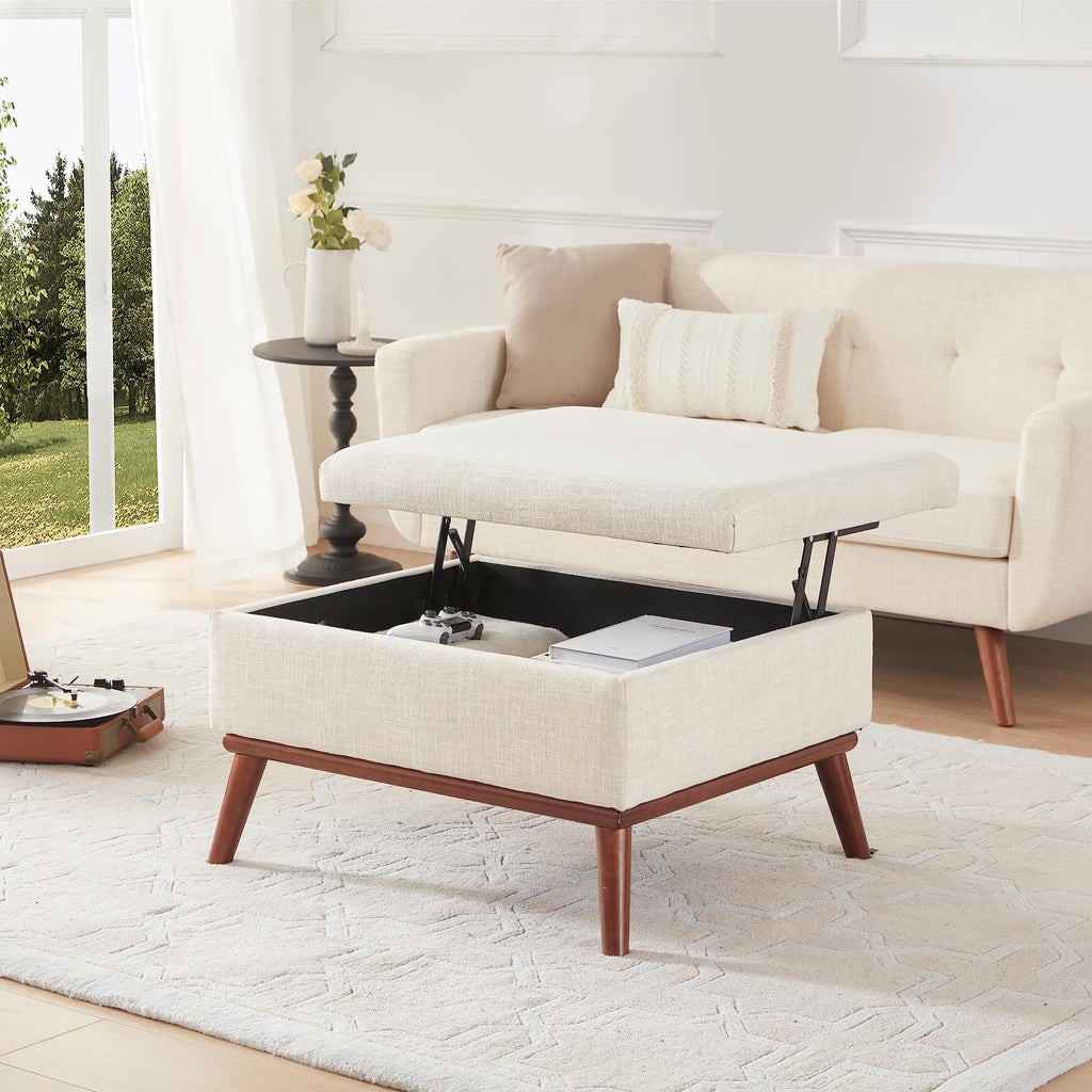 Kingfun 2 Piece Loveseat and Sofa Sets, Mid Century Modern Love Seat Couches for Living Room, Button Tufted Upholstered Furniture, Small Couch for Bedroom, Office, Beige
