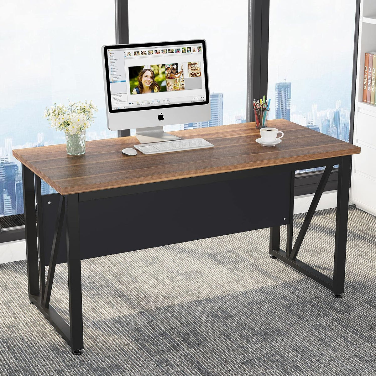 Tribesigns 55 inches Executive Desk and 43" lateral File Cabinet, L-Shaped Computer Desk Home Office Furniture with Drawers and Storage Shelves, Office Table with Cabinet