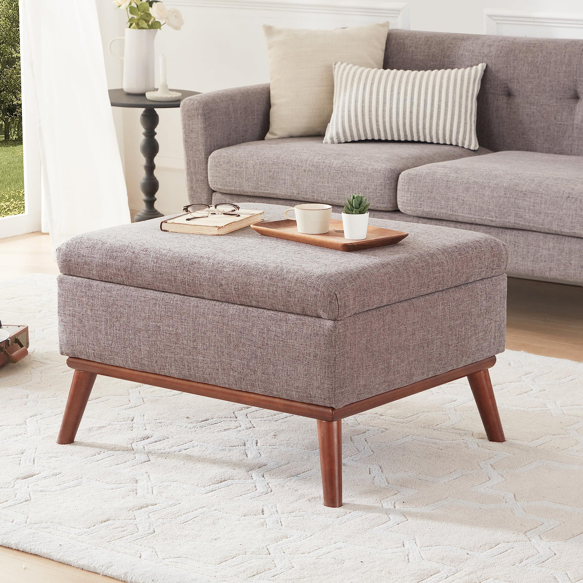 Kingfun 2 Piece Loveseat and Sofa Sets, Mid Century Modern Love Seat Couches for Living Room, Button Tufted Upholstered Furniture, Small Couch for Bedroom, Office, Beige