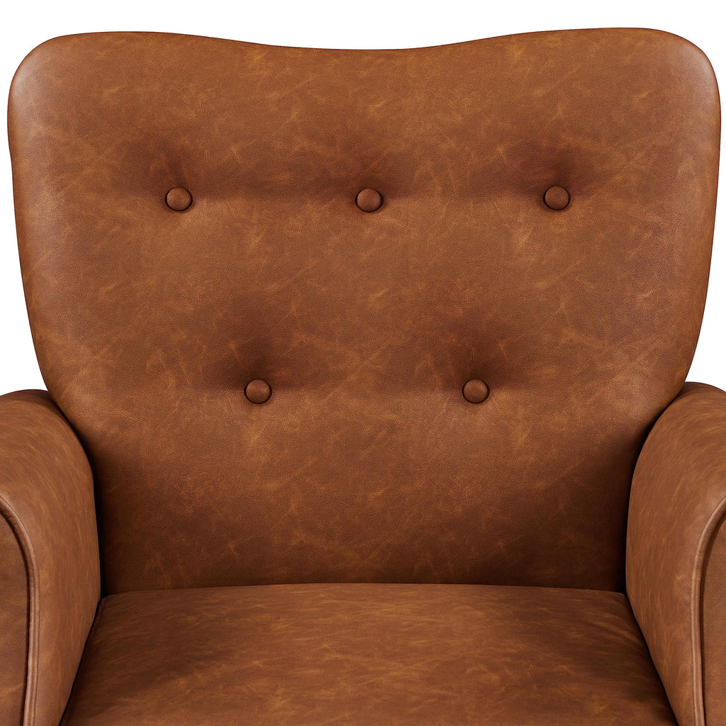 Yaheetech High Back Accent Chair Set of 2 with Rolled Arms, Navy Blue
